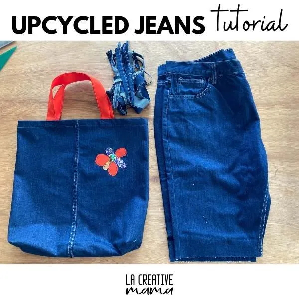 Cách tái chế quần jean cũ thành túi tote denim đẹp