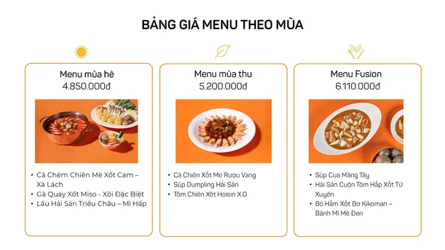 Bảng giá tiệc cưới nhà hàng uy tín TPHCM 2026