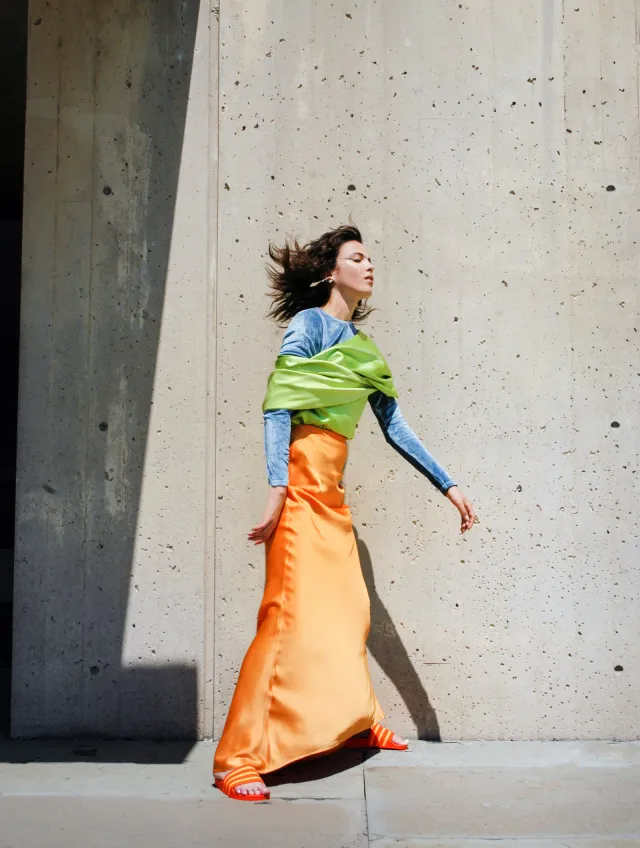 Bí quyết phối màu colorblock layer cho trang phục mùa thu