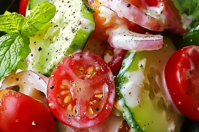 Cách làm salad dưa chuột cà chua sốt kem siêu tốc 15 phút