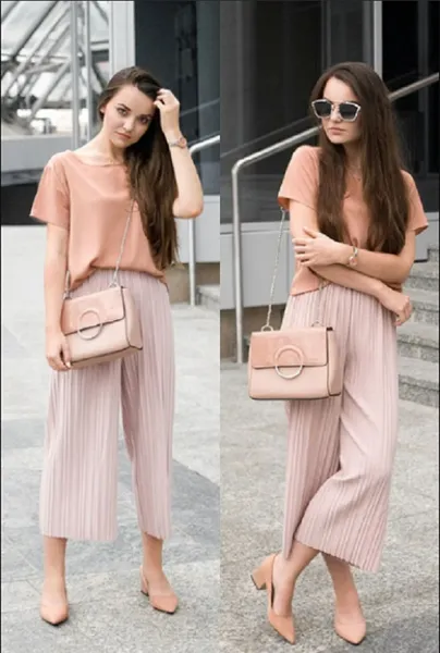 Quần ống rộng xếp ly mặc với áo gì để thanh lịch và nổi bật?