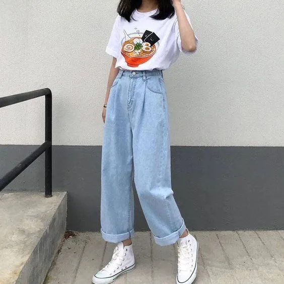 Cách phối đồ với quần baggy ống rộng giúp hack dáng