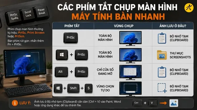 Cách chụp màn hình máy tính Windows nhanh và đơn giản