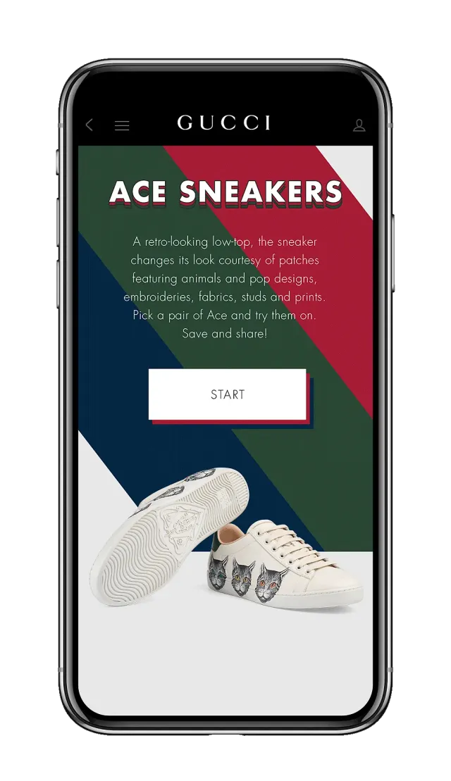 Trải nghiệm thử giày Gucci bằng công nghệ AR trên smartphone