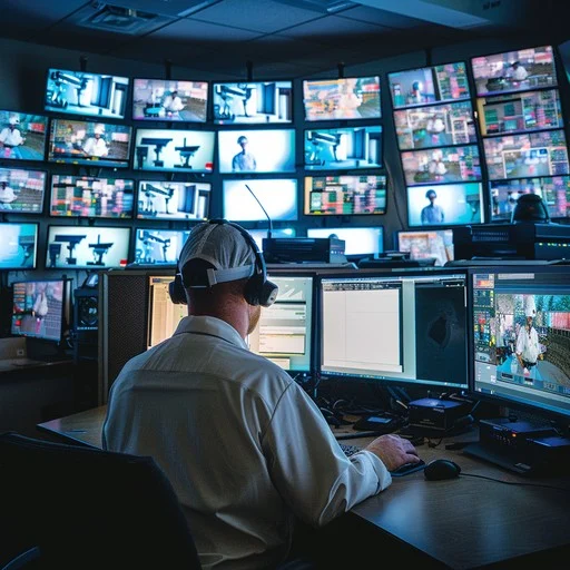 Một chuyên gia CNIT kiểm tra các log bảo mật trên bảng điều khiển giám sát trong trung tâm dữ liệu của ngân hàng