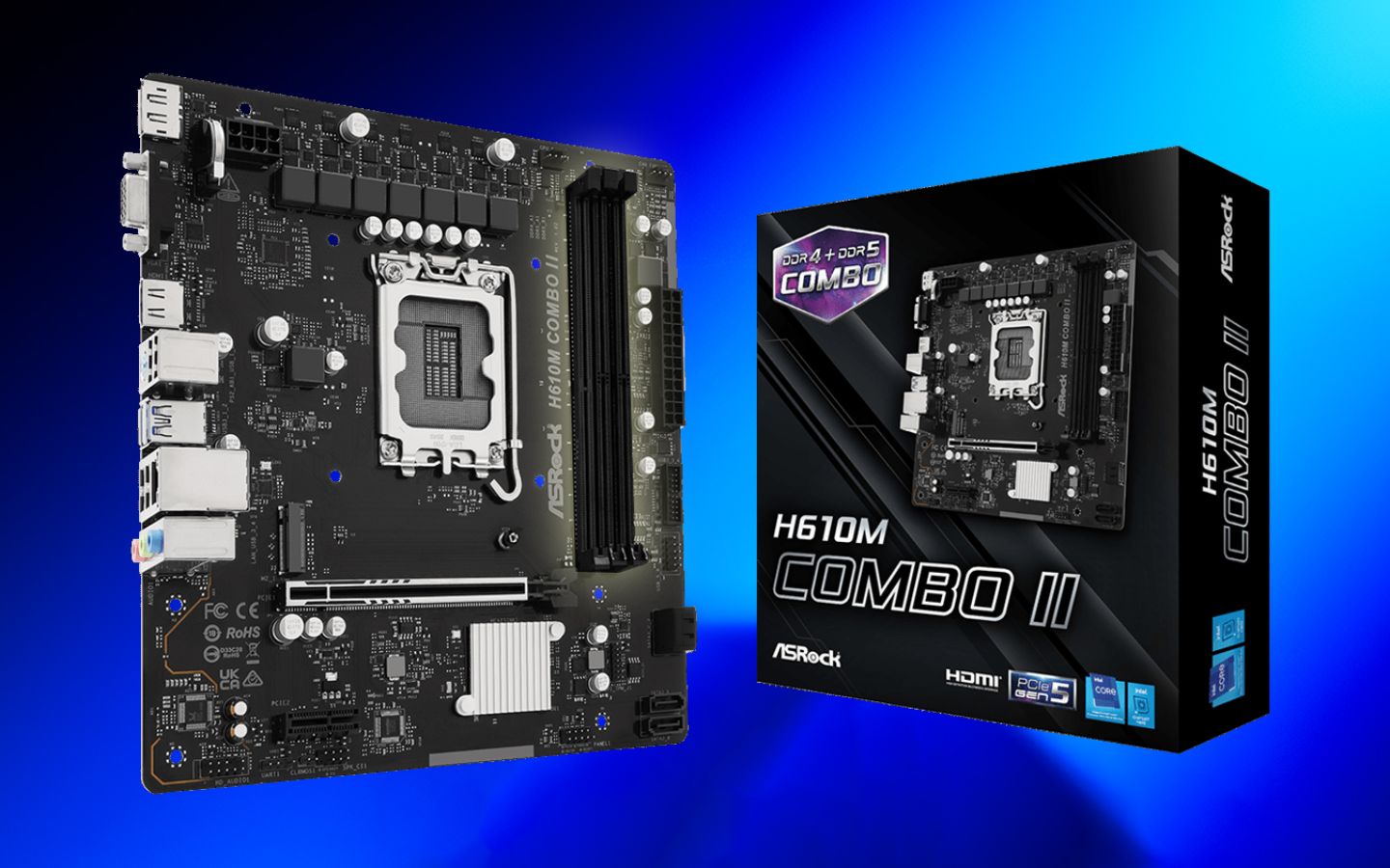 ASRock H610M COMBO II - Ảnh bo mạch chủ từ Phong Vũ, đại diện bài viết tiếng Việt
