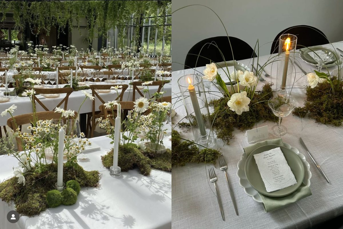 Earth-to-Table Decor — trang trí tiệc cưới thuần thiên nhiên với đá, cỏ khô và thảo mộc