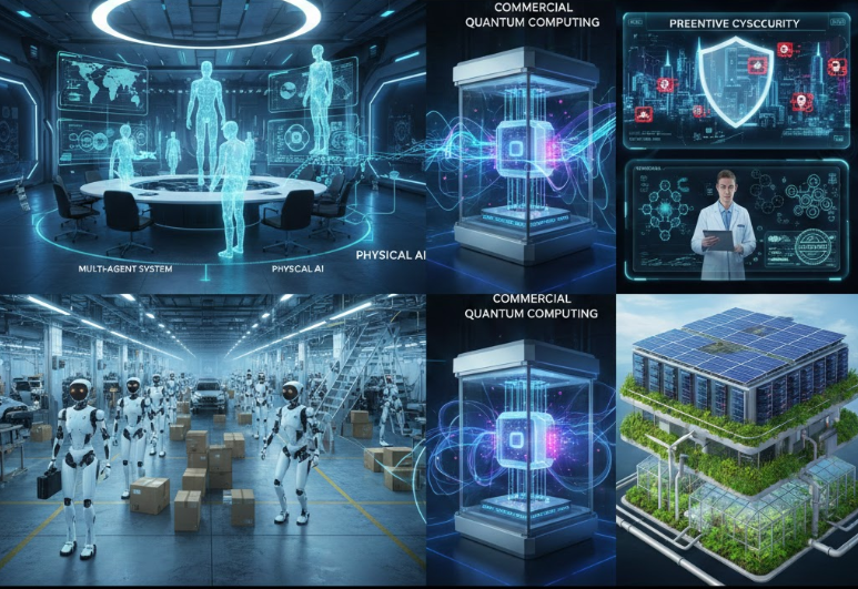 Top 5 xu hướng công nghệ 2026: AI đa tác nhân, robot hình người, máy tính lượng tử, an ninh mạng, công nghệ bền vững