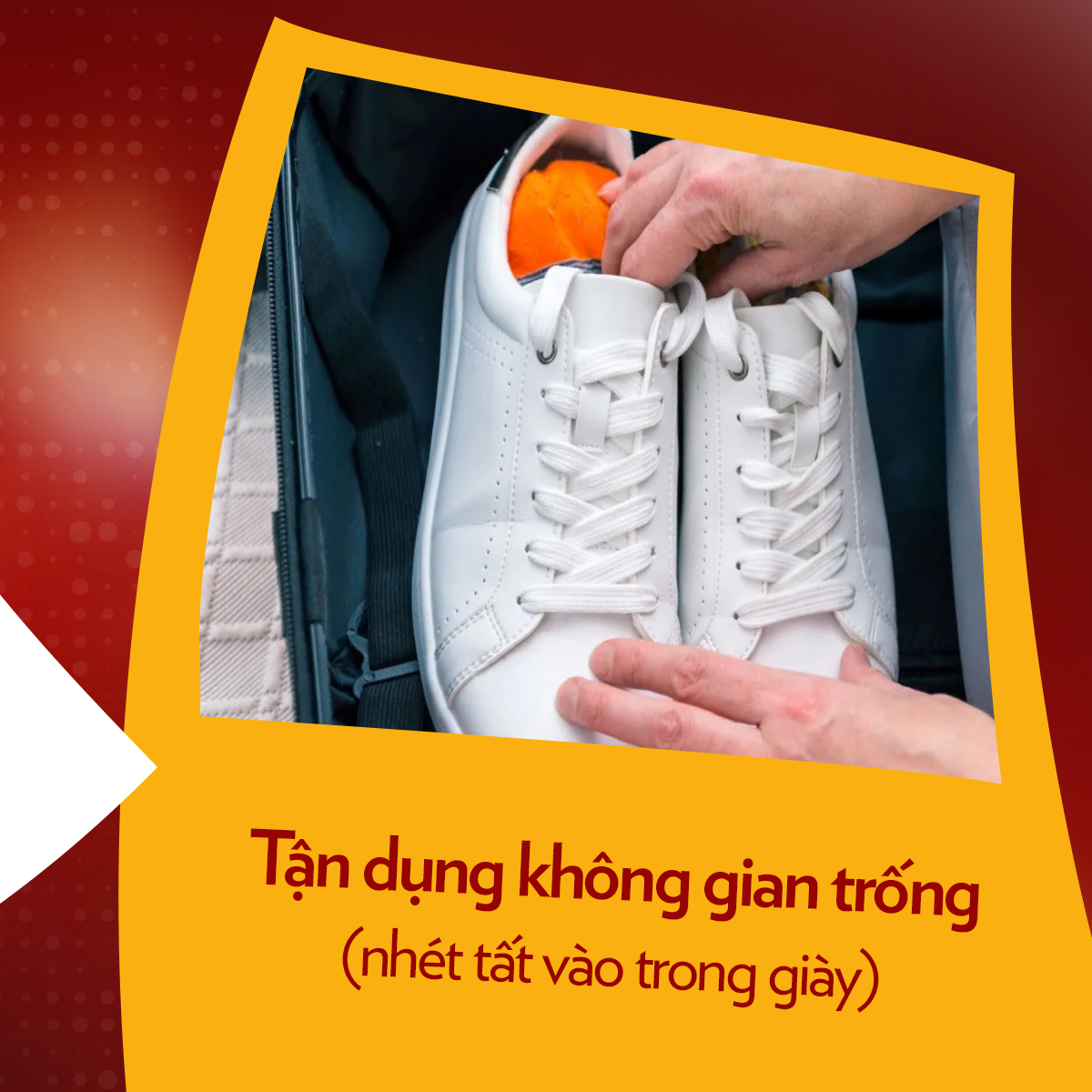 Tận dụng triệt để các góc chết trong vali giúp tăng diện tích chứa đồ