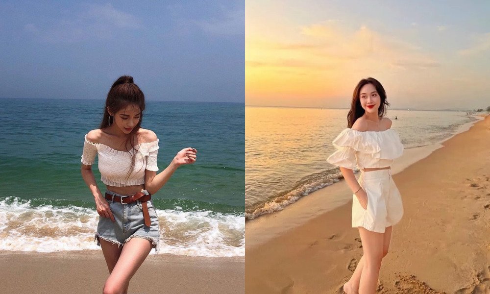 Áo croptop và quần short biển