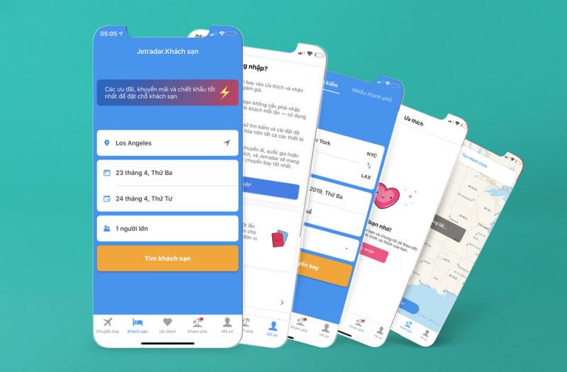 Jetradar app interface