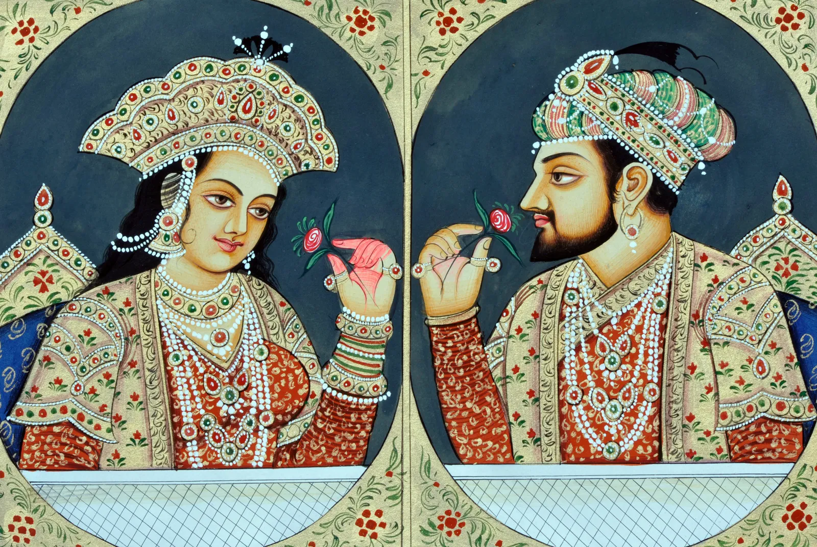 Bức họa thu nhỏ của Shah Jahan và Mumtaz Mahal