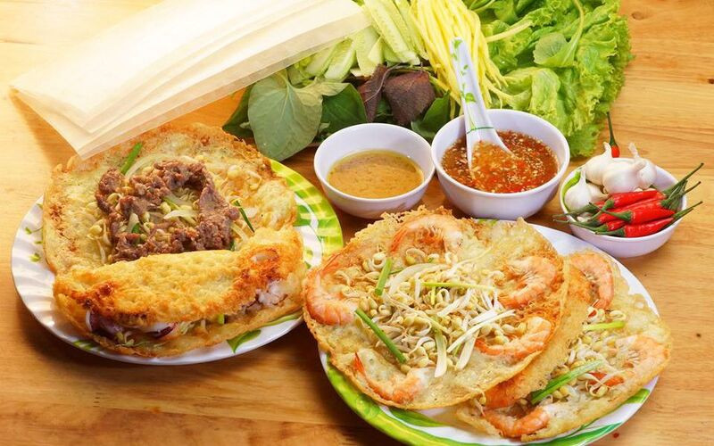 Bánh xèo tôm nhảy