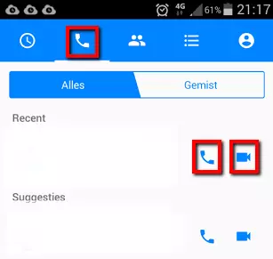 Nhấn vào biểu tượng điện thoại hoặc máy quay góc trên cùng bên phải cửa sổ chat