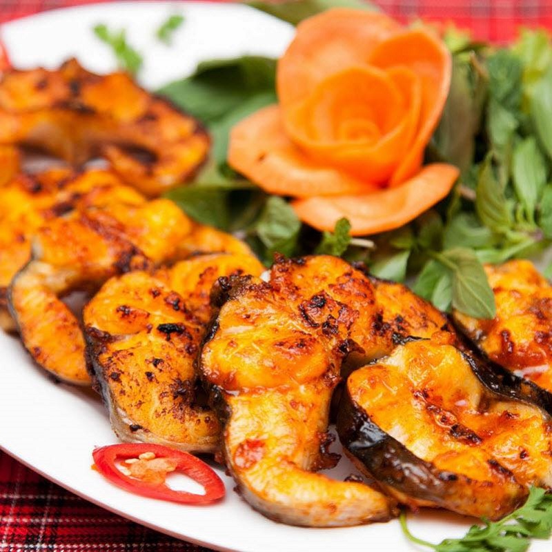 Cá lăng nướng than