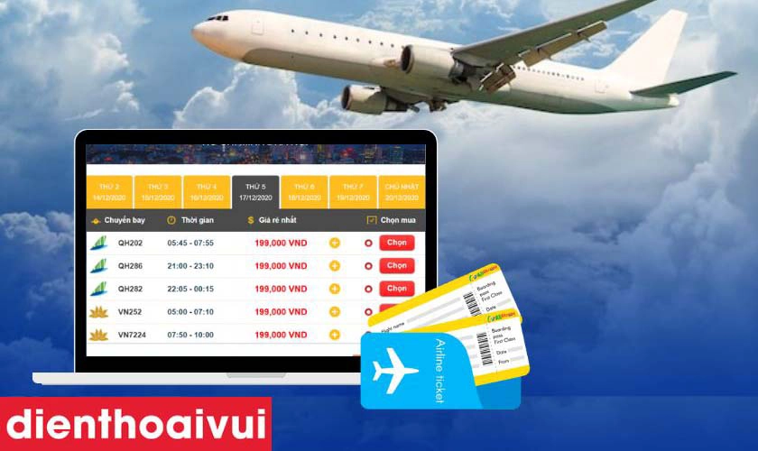 Chọn ứng dụng đặt vé máy bay
