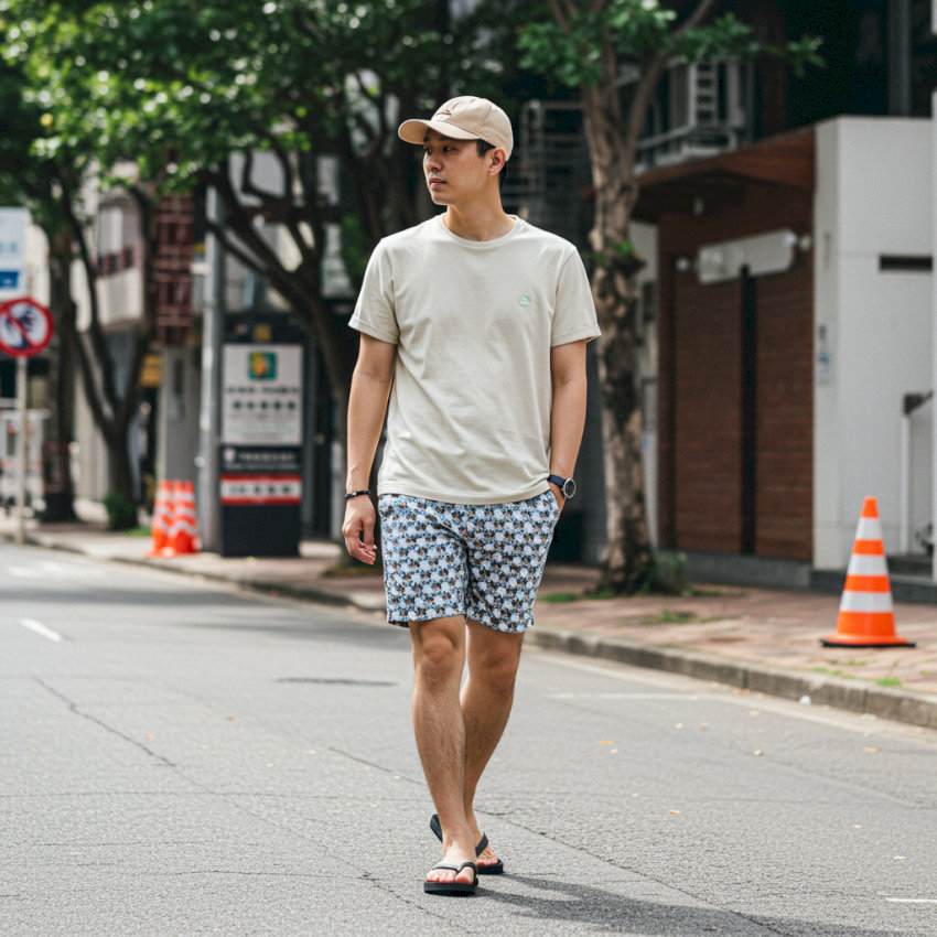 Quần short với họa tiết tropical
