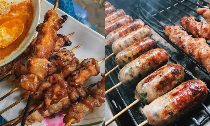 Thịt nướng và dồi sụn nướng