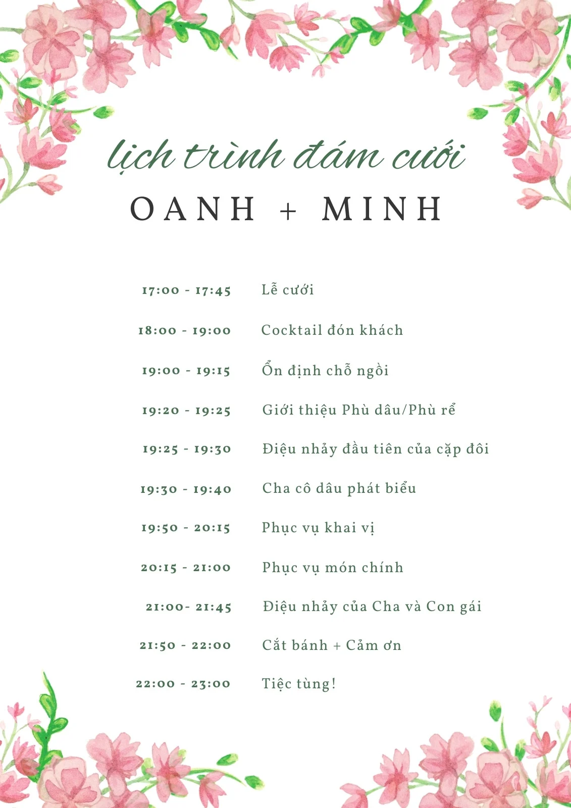 Mẫu lịch trình tối giản, phù hợp chuyến đi cần thay đổi linh hoạt