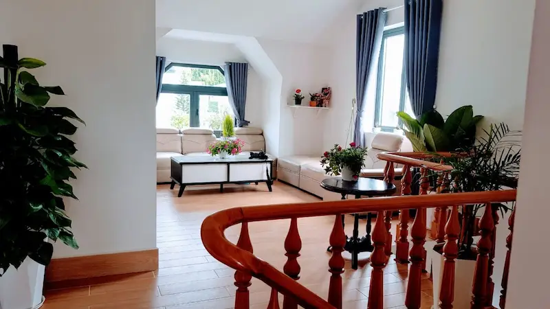 Góc sân vườn homestay Đà Lạt