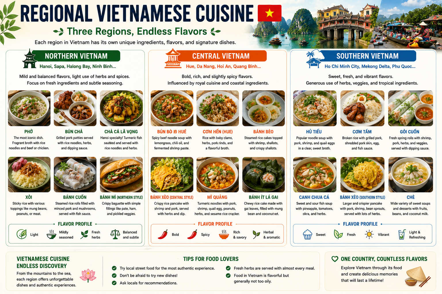 Ẩm thực vùng miền Việt Nam từ Bắc Trung Nam