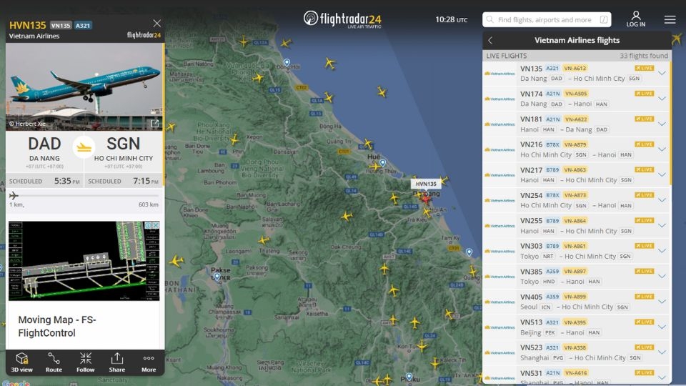 tìm kiếm thông tin chuyến bay