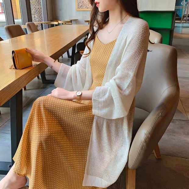 Áo khoác cardigan len sợi nhẹ nhàng cho mùa thu