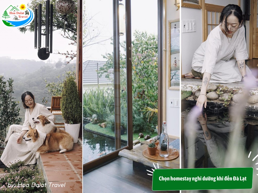 Gia đình nghỉ tại homestay có sân vườn ở Đà Lạt