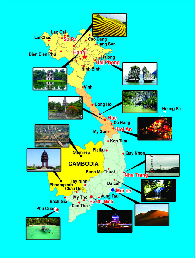 Bản đồ điểm đến nổi tiếng