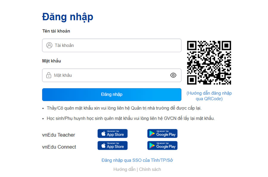 Giao diện tra cứu điểm trên web vnedu.vn