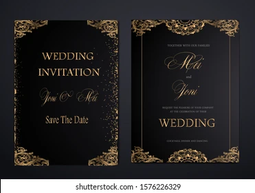 Thiệp cưới với chi tiết vàng foil tạo điểm nhấn sang trọng