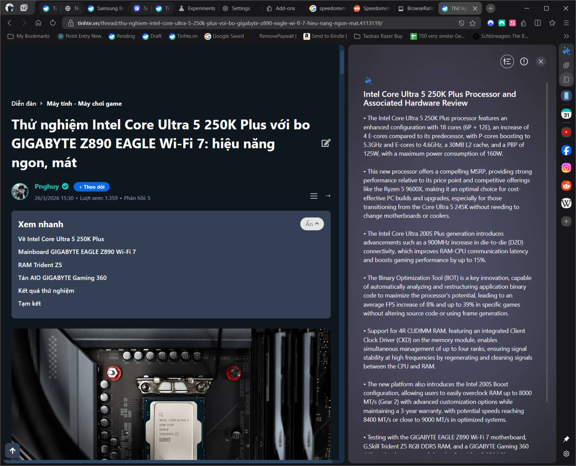 Samsung Browser summarize - nguồn từ Tinh Tế