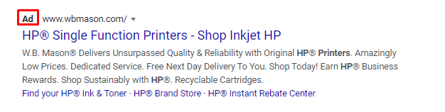 Quảng cáo PPC hiển thị trên kết quả tìm kiếm Google