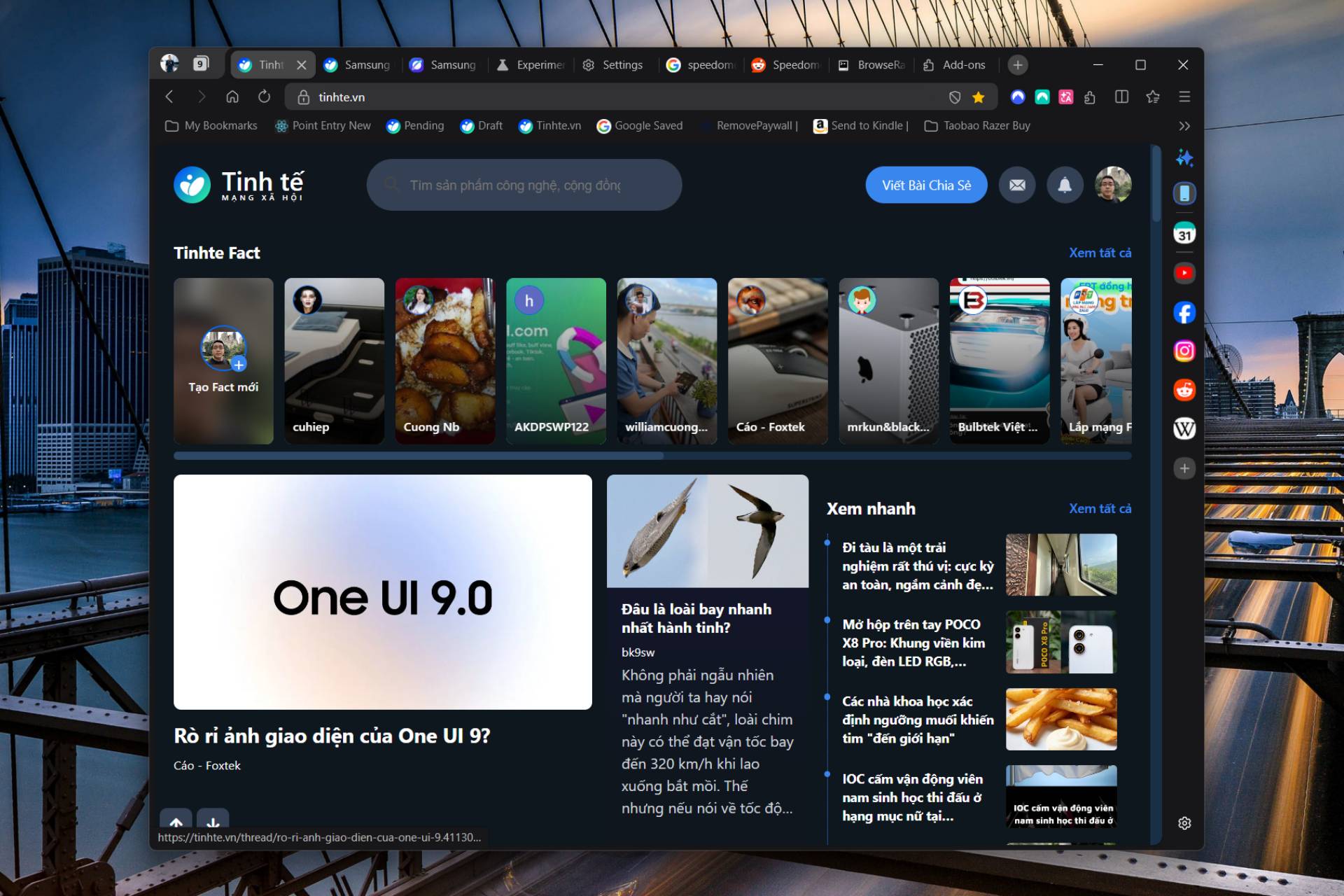 Samsung Browser UI - nguồn từ Tinh Tế