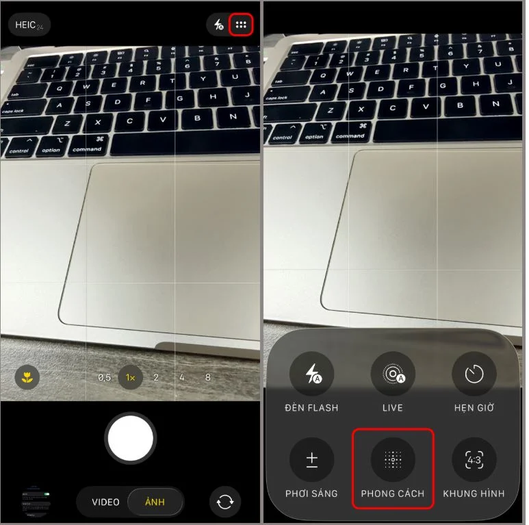 Ảnh cài đặt phong cách trên iPhone