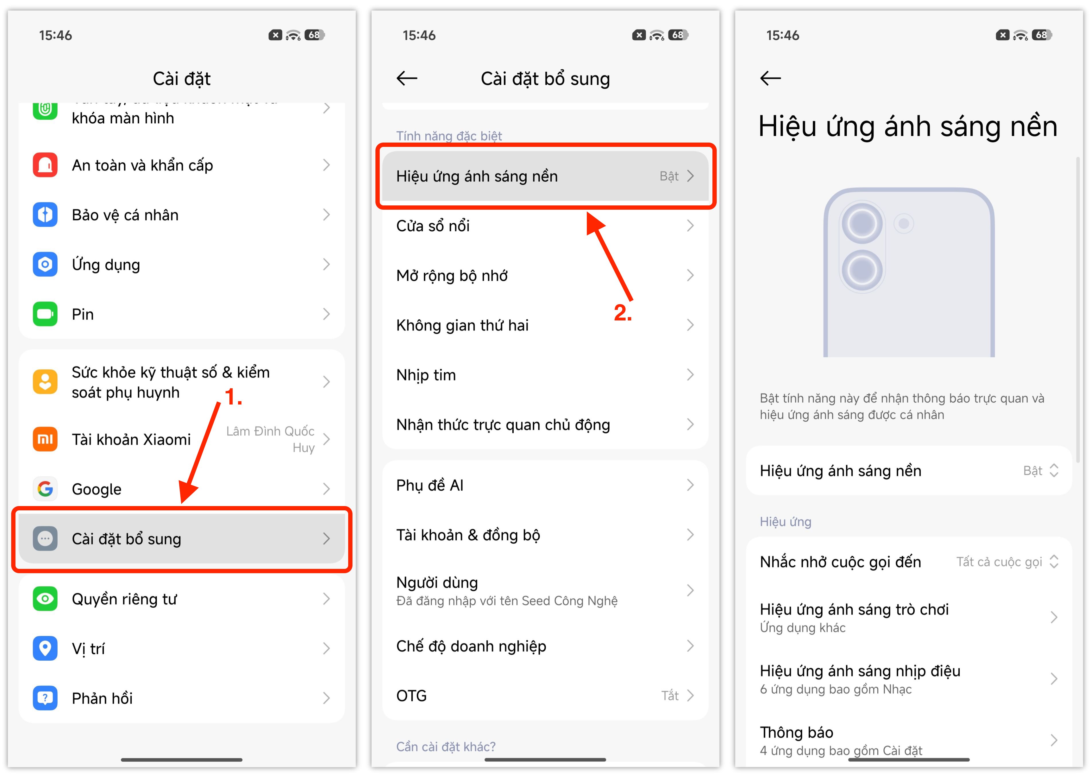 Setup đèn LED RGB trên POCO X8 Pro - nguồn từ Tinhte.vn