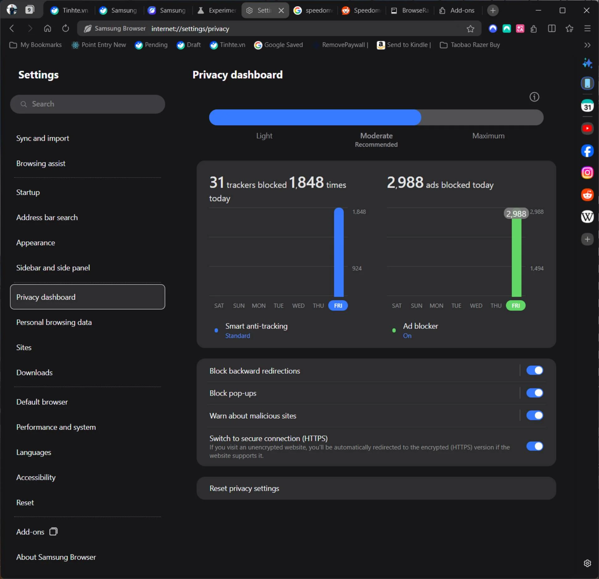 Samsung Browser adblock - nguồn từ Tinh Tế