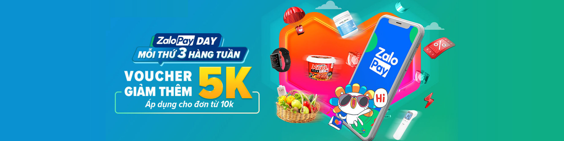 Banner thương mại điện tử với ví điện tử