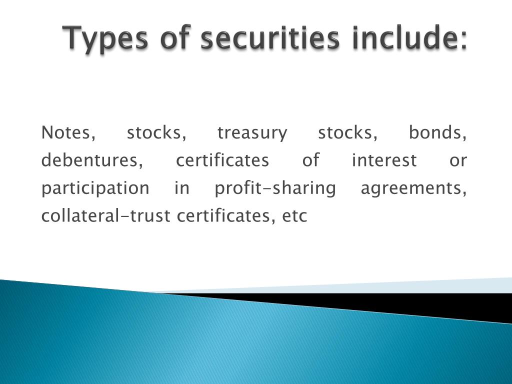 Biểu minh họa khái niệm chứng khoán và các loại hình chính