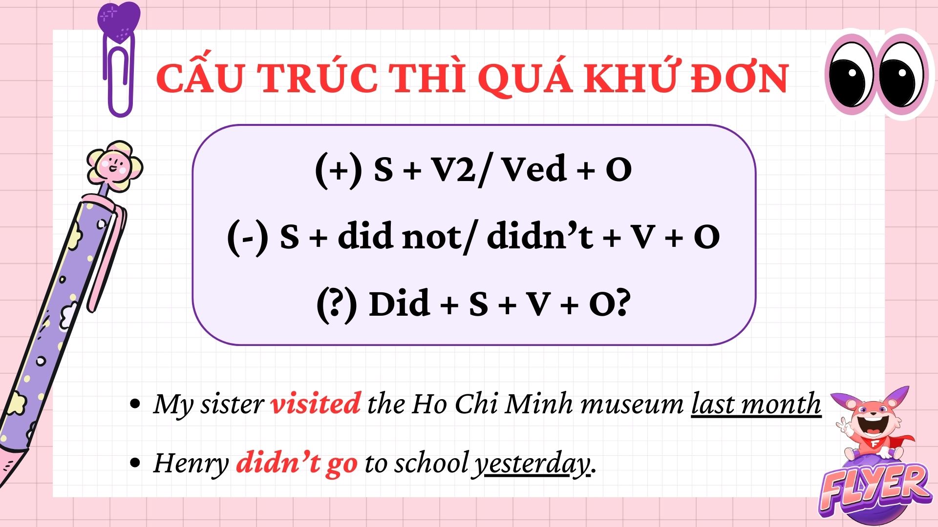 Công thức thì quá khứ đơn
