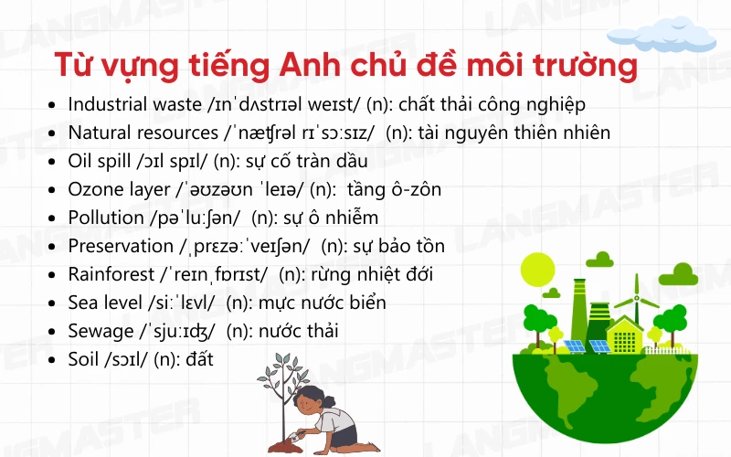 Từ vựng tiếng Anh chủ đề môi trường