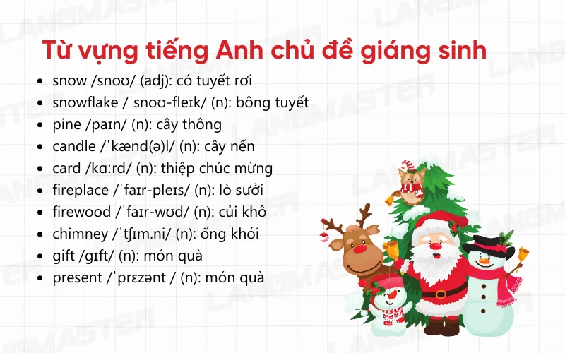Từ vựng tiếng Anh chủ đề Giáng sinh