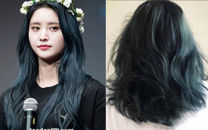 Tóc xanh đen dưới ánh sáng