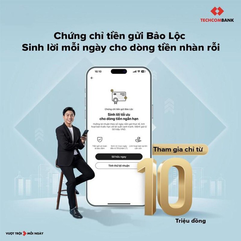 Nguyên tắc quản lý tài chính cá nhân với chứng chỉ tiền gửi Bảo Lộc Online trên Techcombank Mobile