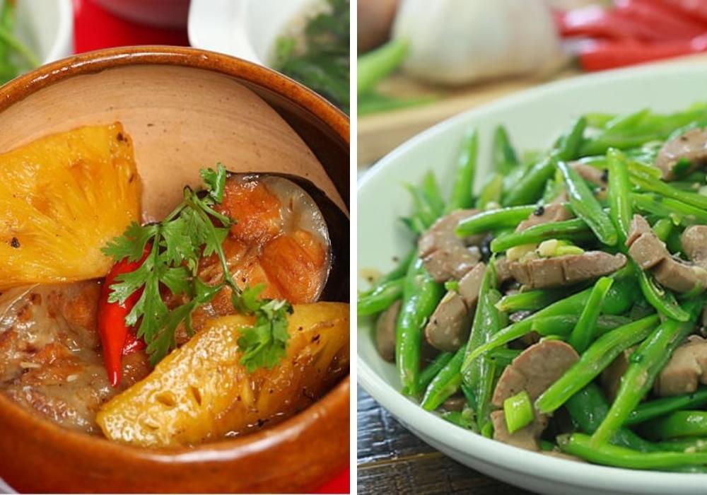 Cá bạc má muối chiên và canh mướp nấu tôm khô