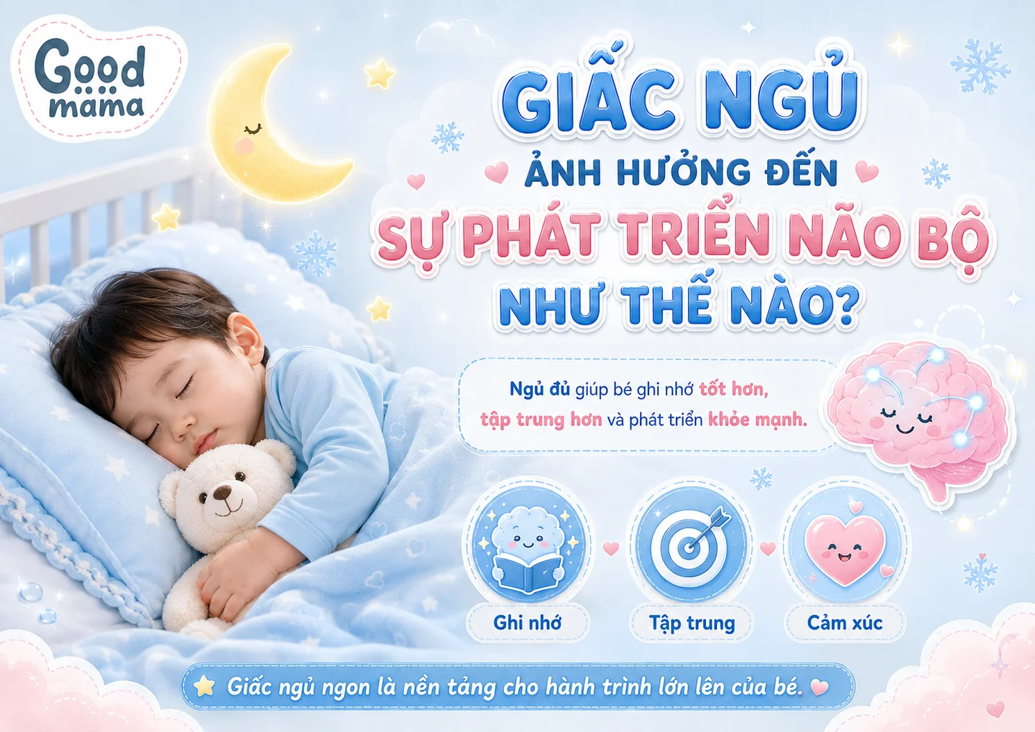 Giấc ngủ tốt là nền tảng quan trọng cho hành trình lớn lên của trẻ