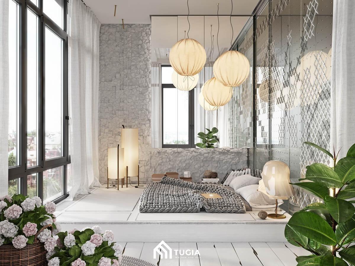 Trang trí cây xanh trong phòng ngủ nhỏ đẹp cho nữ