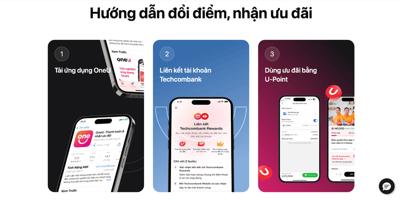 Đổi điểm U Point lấy ưu đãi trên OneU