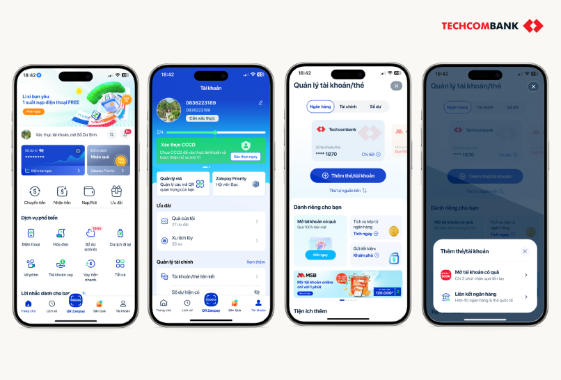 Liên kết tài khoản ngân hàng với Zalopay