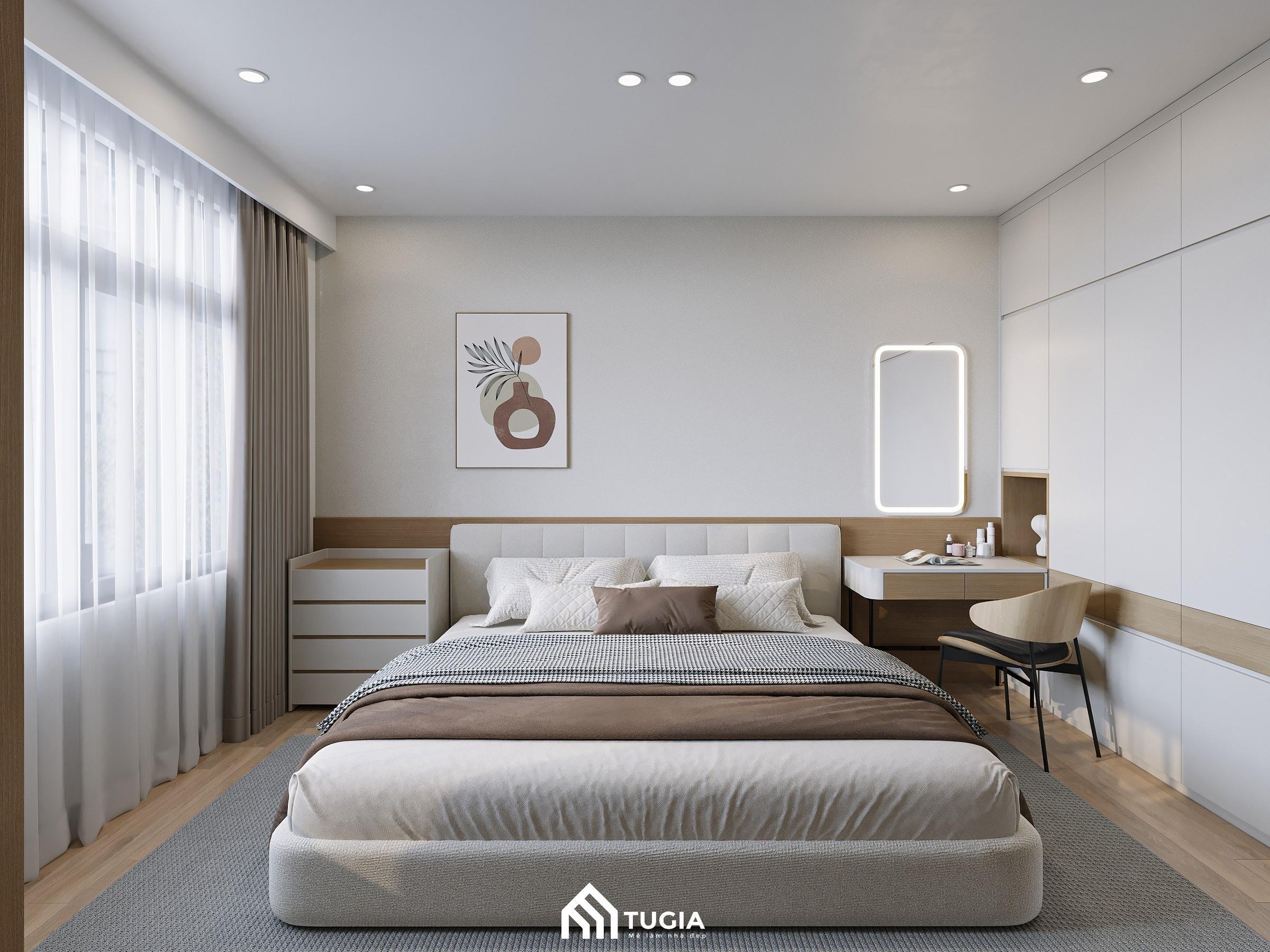 Mẫu trang trí phòng ngủ nhỏ cho nữ đẹp với màu trắng chủ đạo